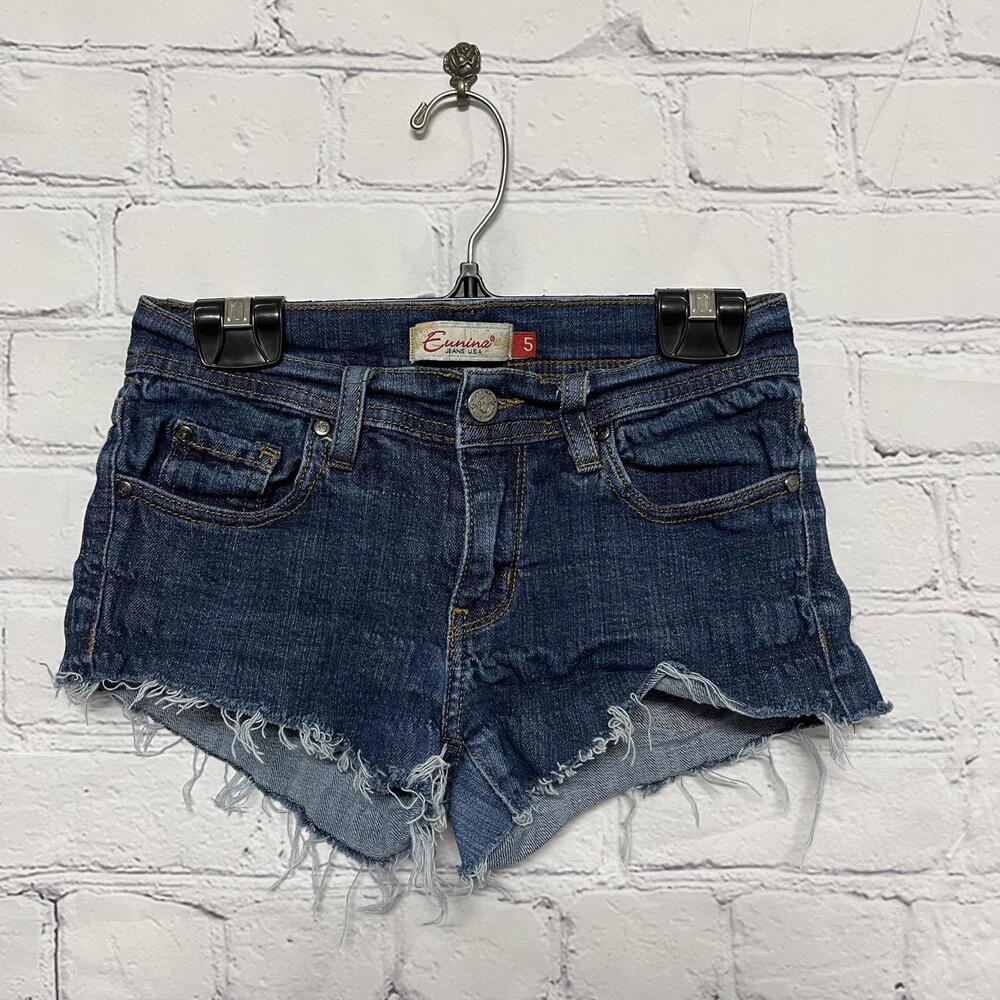 Vintage Y2K Eunina Jeans USA blue low rise mini shorts size 5